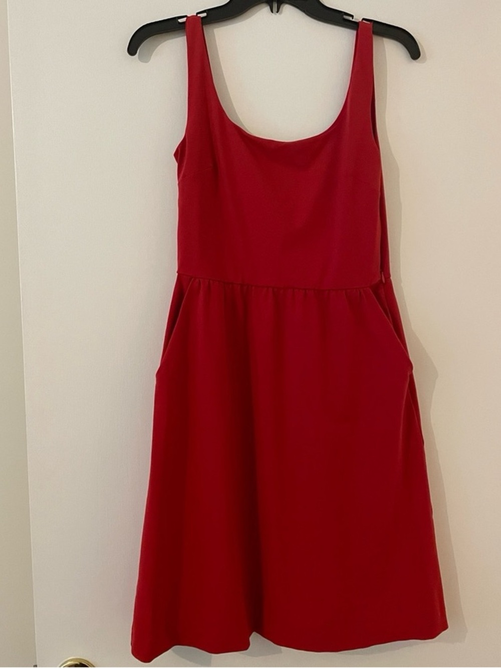 Classic Red Scoop-Neck Women's Dress
